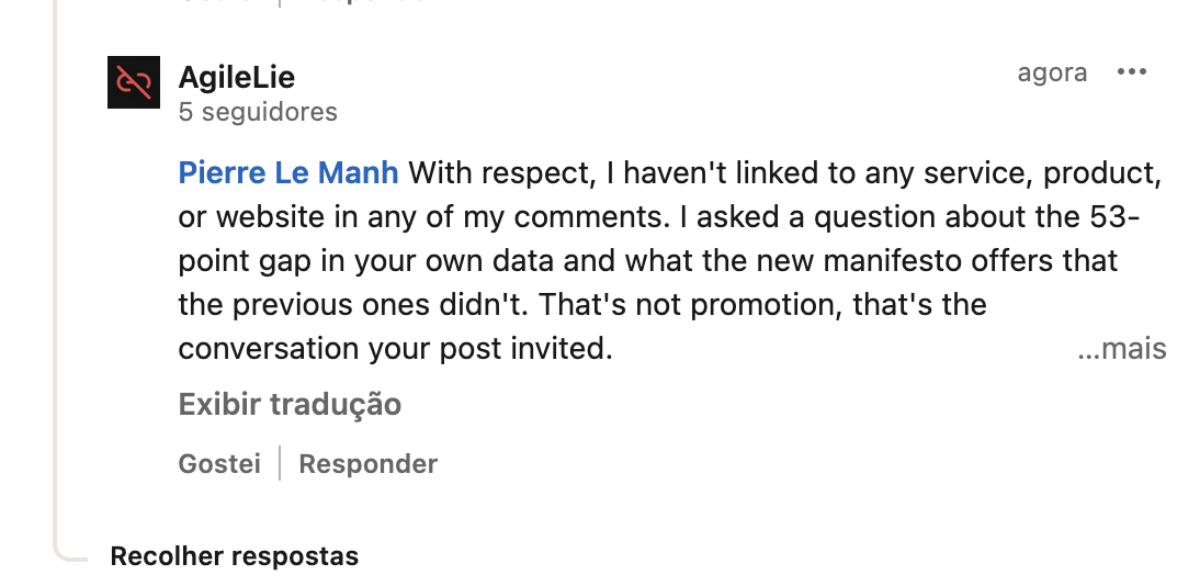 Screenshot 3: AgileLie's final response